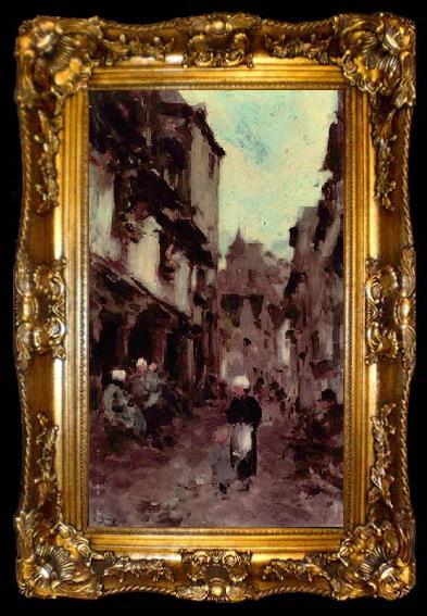 framed  Nicolae Grigorescu Strabe in Dinan, ta009-2